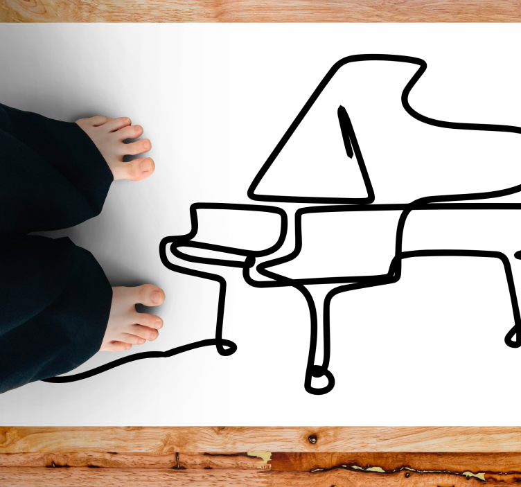 Piano line art roztomilý design moderní koberec - TenStickers