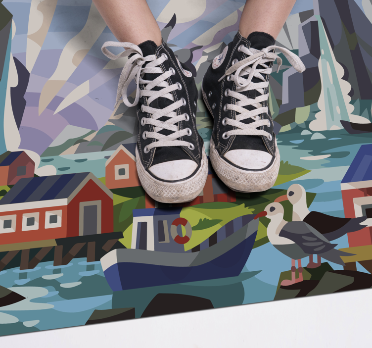 Norské pobřeží Přírodní vinylový koberec - TenStickers