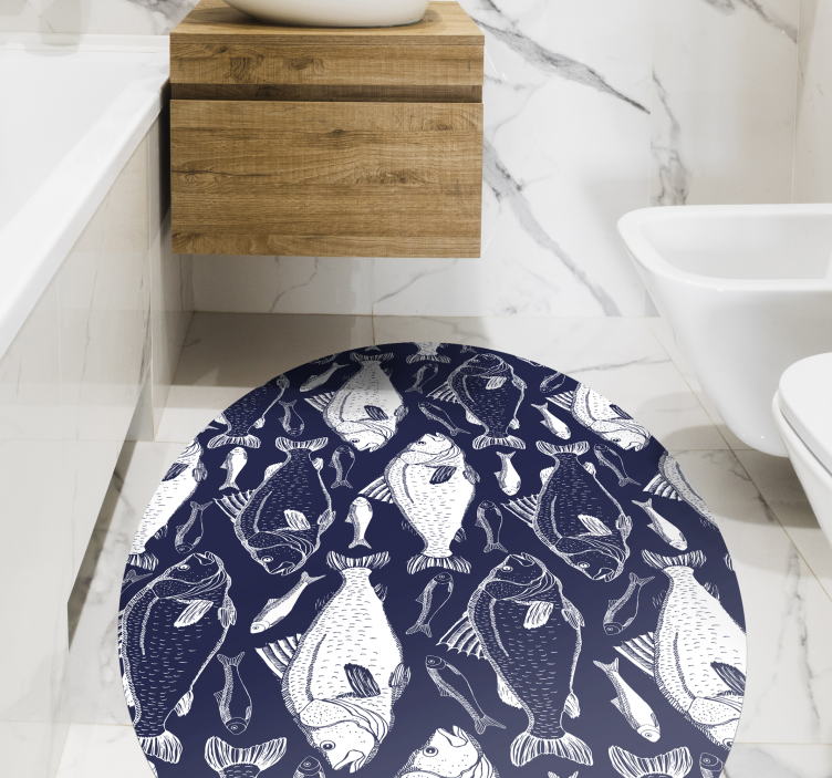 Pod mořskými rybami živočišný vinyl koberec - TenStickers