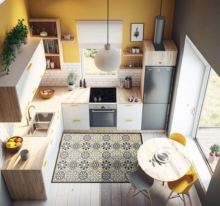 Portugalský motiv kuchyňské podlahové dlaždice - TenStickers