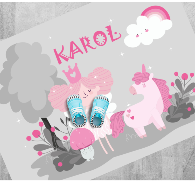 Princezna se zvířaty přizpůsobená vinylový koberec - TenStickers