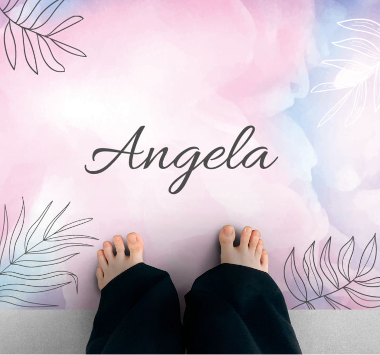 Květinové jméno na míru Vinylový koberec do ložnice - TenStickers