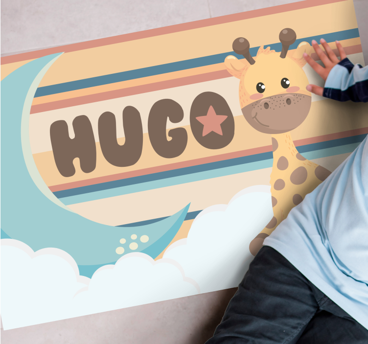 žirafa design Vinylový koberec se jmény - TenStickers