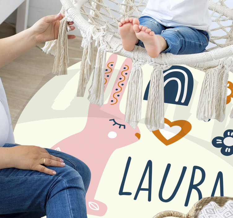 Přizpůsobená roztomilá králičí přizpůsobená vinylový koberec - TenStickers