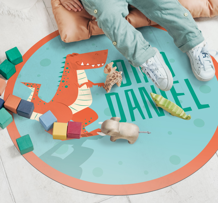 Přizpůsobitelný kruh dinosaura Ostatní Vinylový koberec - TenStickers