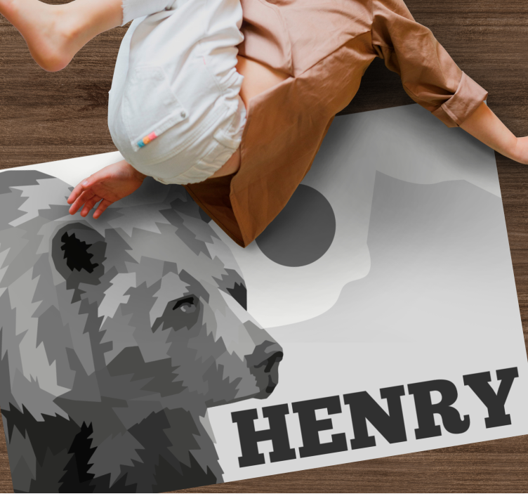 Přizpůsobitelný medvěd Vinylový koberec se jmény - TenStickers