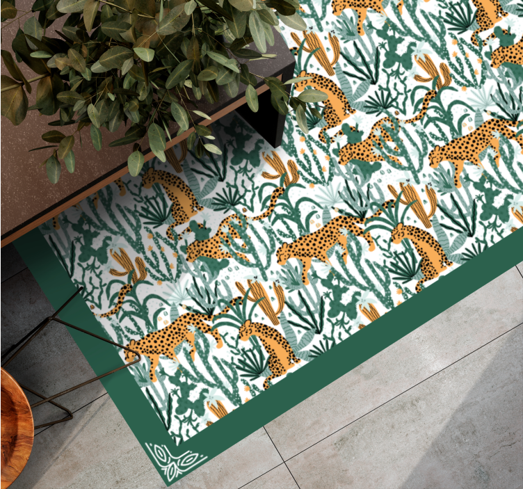 Prowling jaguáří džungle toile vinobraní koberec - TenStickers