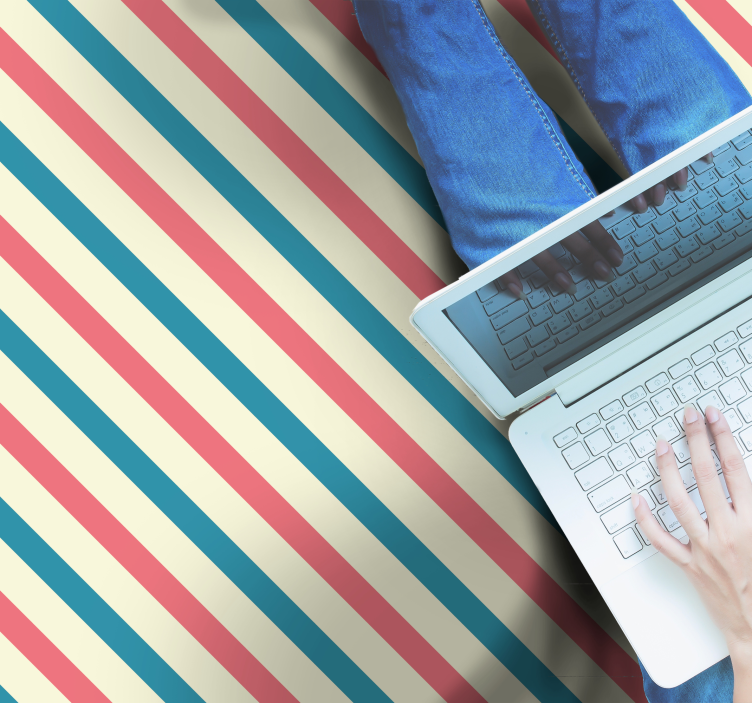 Pruhovaná barevná paleta Pruhovaný vinylový koberec - TenStickers