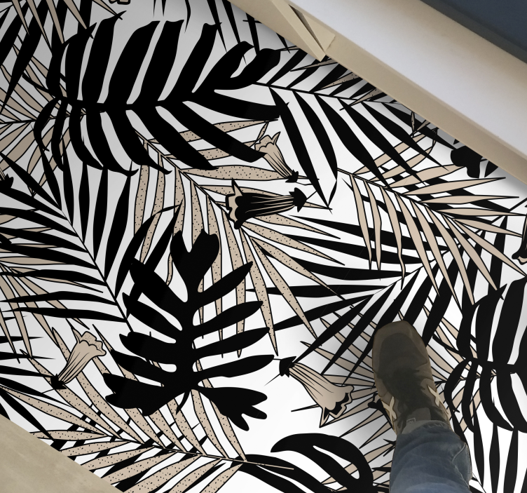 Prvek tropického listu Přírodní vinylový koberec - TenStickers