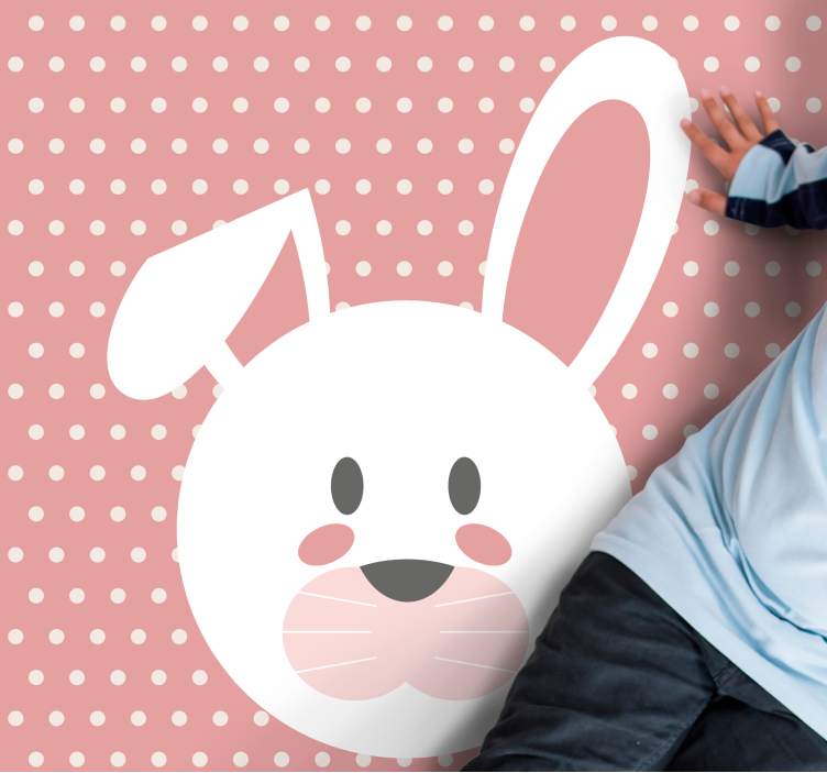 Puntíkovaný králíček Vinylový koberec do školky - TenStickers