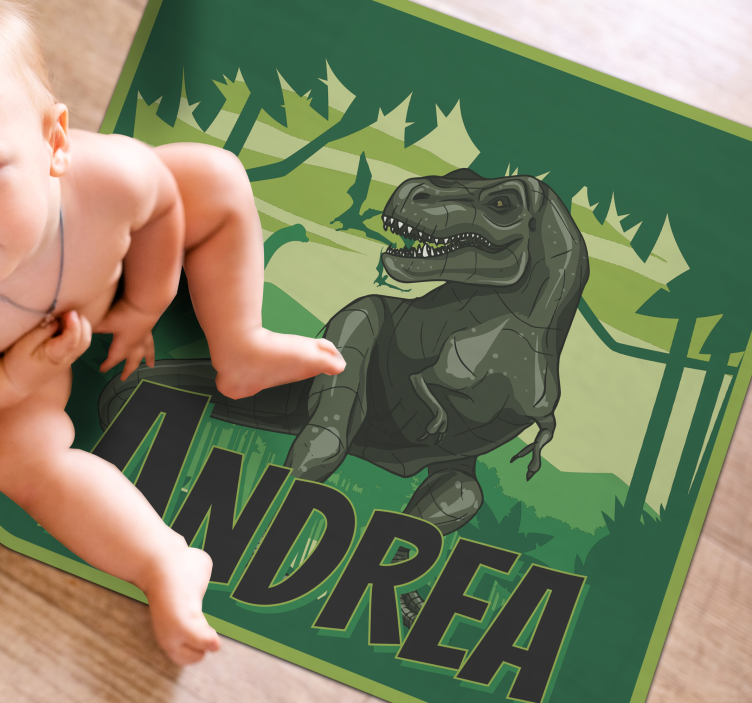 Realistický dinosaur pozadí přizpůsobené vinylový koberec - TenStickers