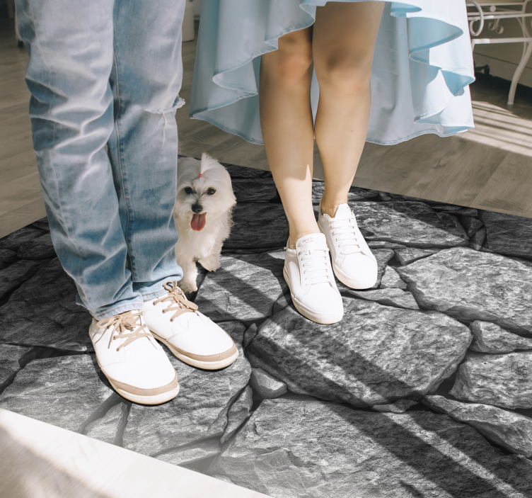 Realistický šedý vzor Vinylový koberec s efektem kamene - TenStickers