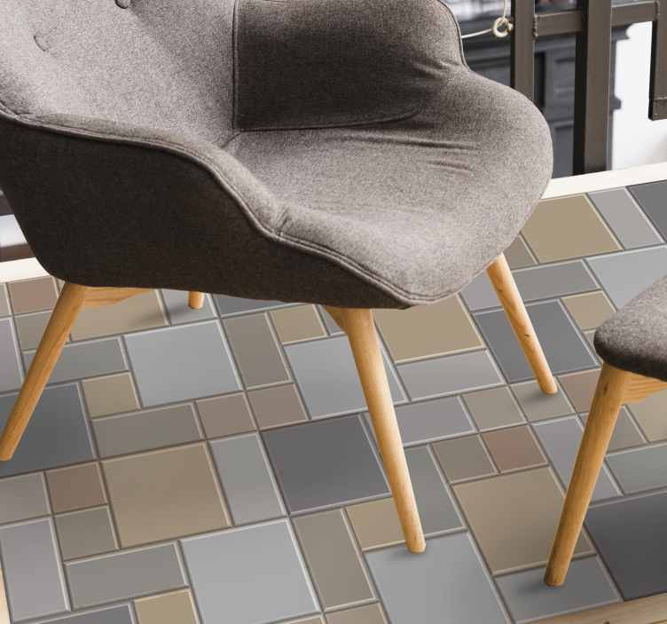 Reliéfní šedé dlaždice moderní koberec - TenStickers