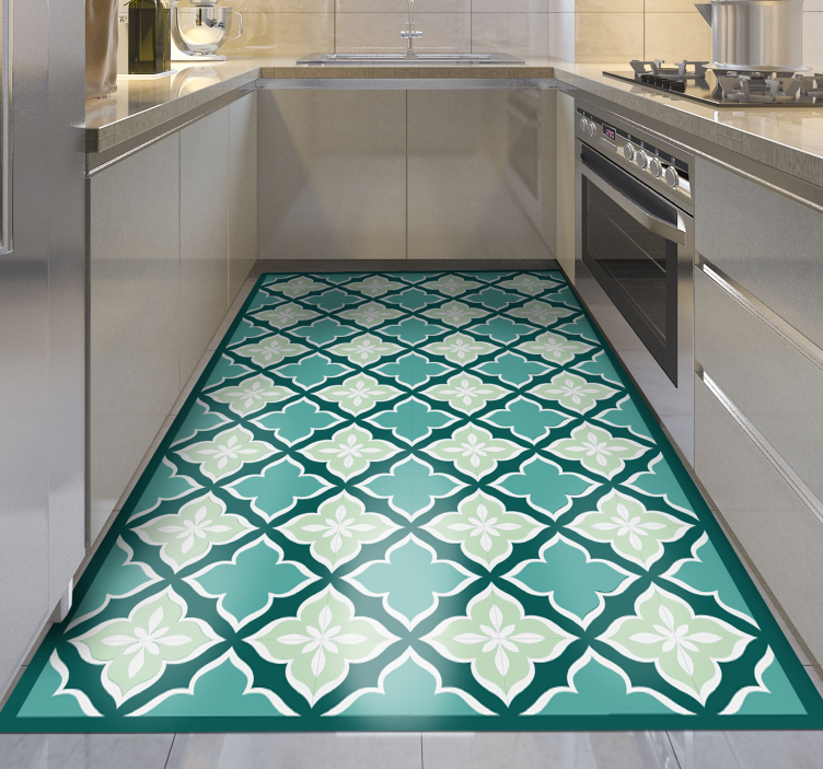 Retro dlaždice vzor vinylový koberec moderní koberec - TenStickers