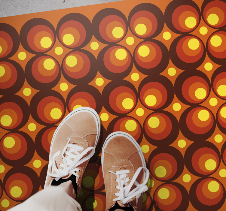 70. Léta pop žluté kruhy vintage koberec - TenStickers