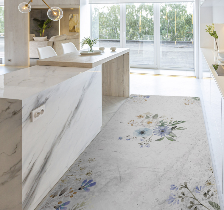 Vinylový koberec retro květin do kuchyně - TenStickers