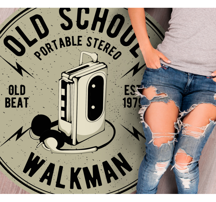 Retro přenosné stereo Vintage vinylový koberec - TenStickers