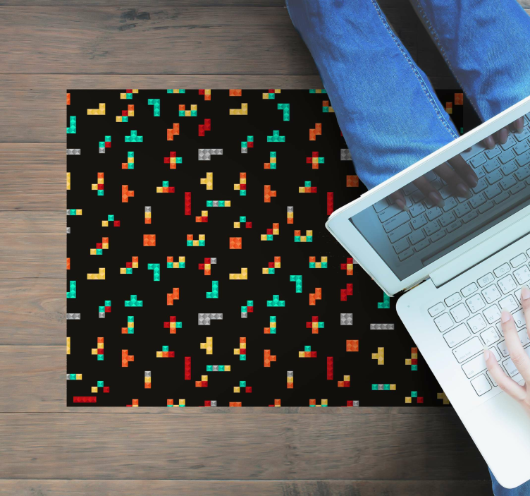 Retro tetris vintage vinylový koberec - TenStickers