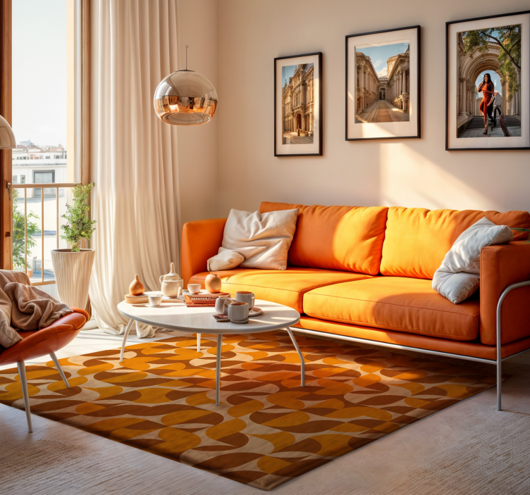 Retro Vinylový koberec obývací pokoj - TenStickers