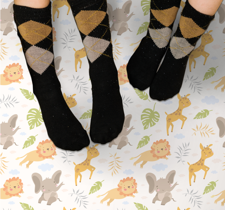 Rozkošní safari tvorové Vinylový koberec pro děti - TenStickers