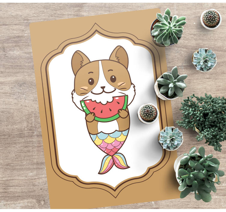 Roztomilá mořská panna Zvířecí vinylový koberec - TenStickers