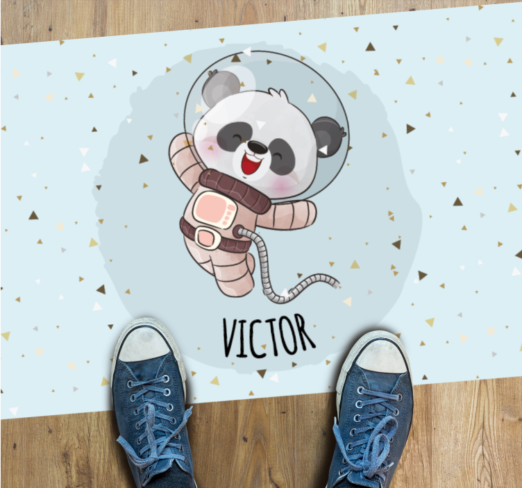 Roztomilá panda astronaut Vinylový koberec se jmény - TenStickers