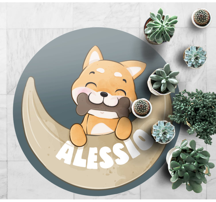 Roztomilé zvířecí psí mops personalizovaná vinylový koberec - TenStickers