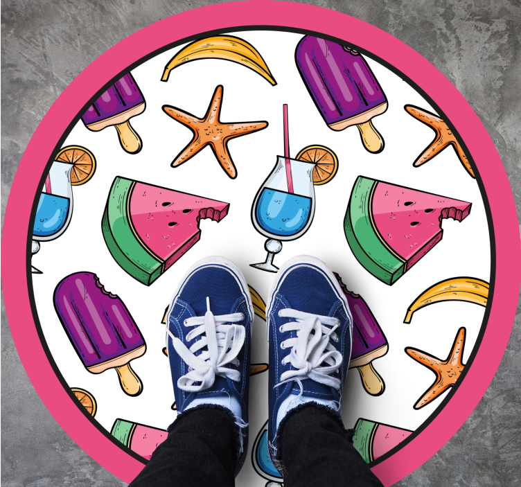 Ručně tažené letní meloun vzor moderní koberec - TenStickers