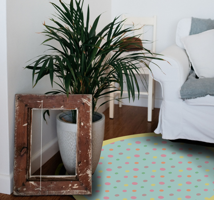 Růžové a modré polka dot geometrické vinylové koberce - TenStickers