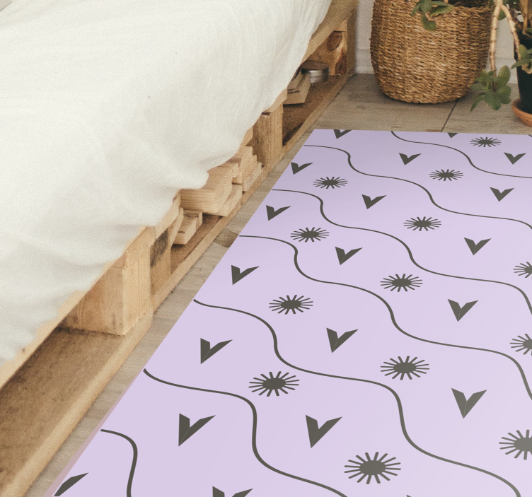 Růžové a šedé severské geometrické koberce - TenStickers