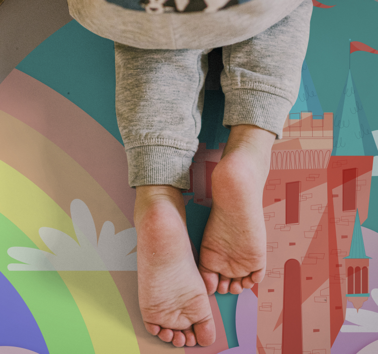 Dětský vinylový koberec pink magic castle princess - TenStickers