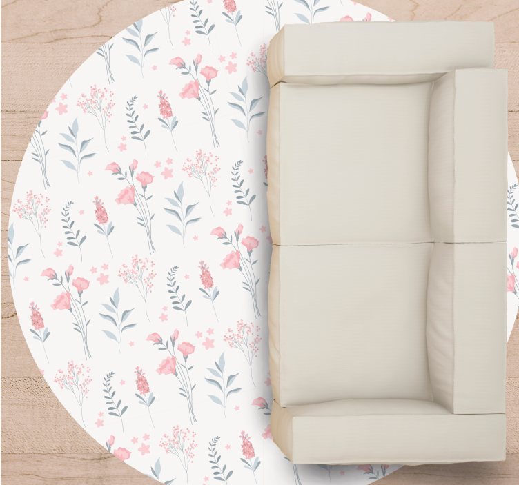 Růžový květ květiny přírodní vinylový koberec - TenStickers