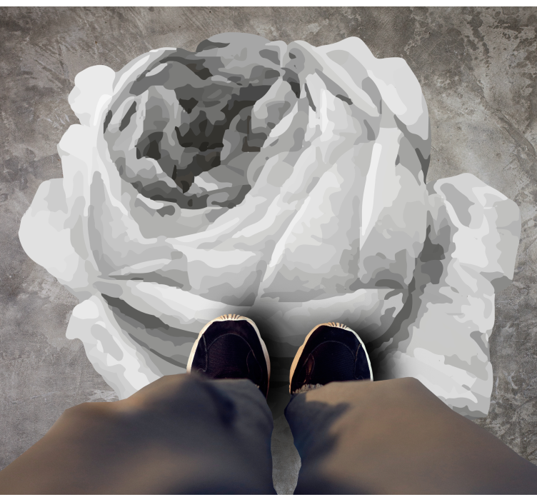 Růžový květ Vinylový koberec s květinami a rostlinami - TenStickers