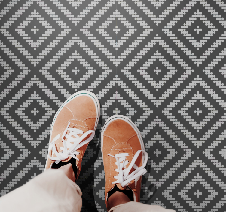 šedý vzorovaný vinylový koberec - TenStickers