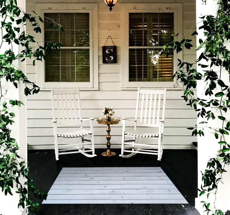 šedý a modrý dřevěný vinylový koberec - TenStickers