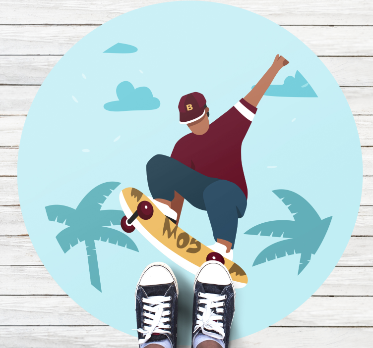 Skateboarding ilustrace Vinylový koberec pro teenagery - TenStickers