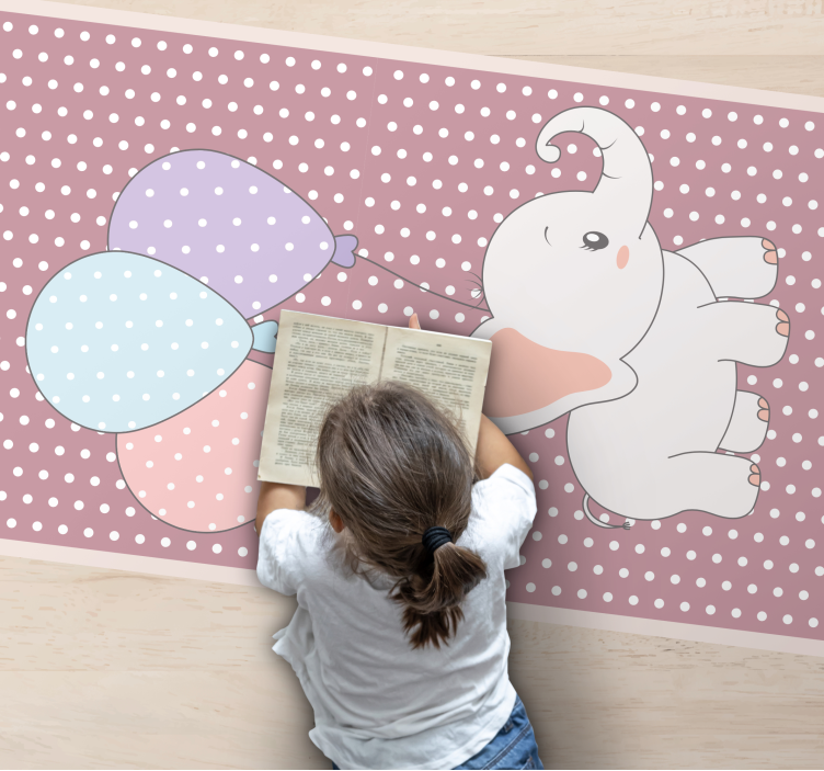 Slon s balónky zvířecí koberec - TenStickers