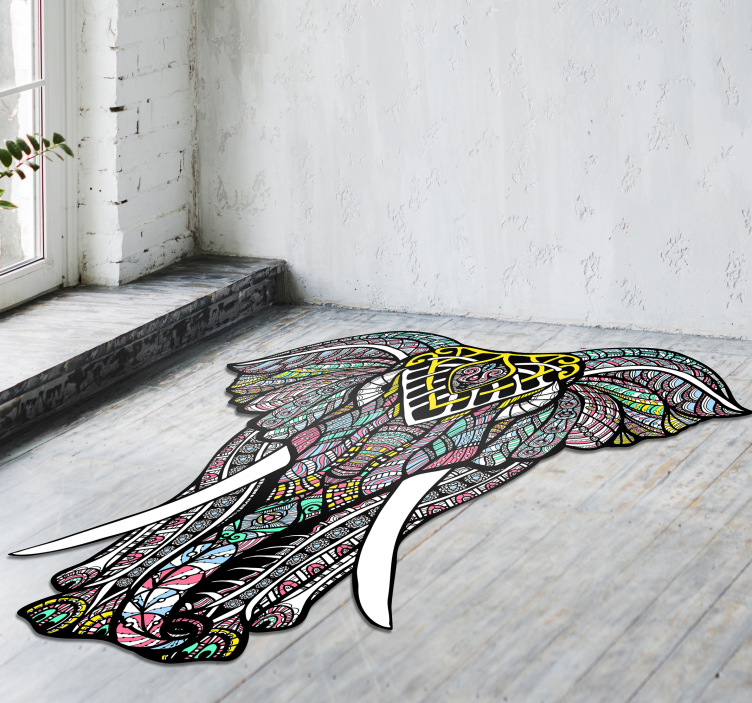 Nádherný sloní mandala vinyl koberec - TenStickers