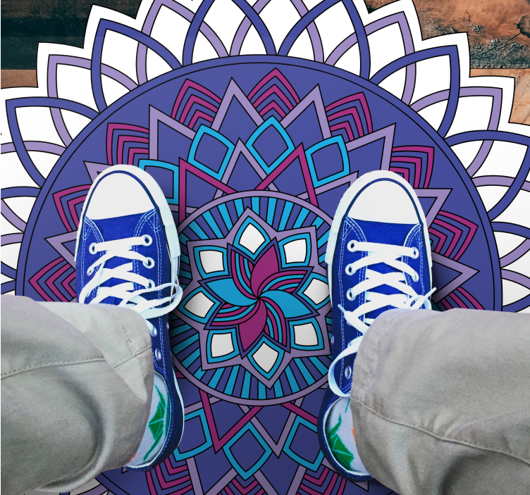 Složité květinové aranžmá Mandala vinylový koberec - TenStickers