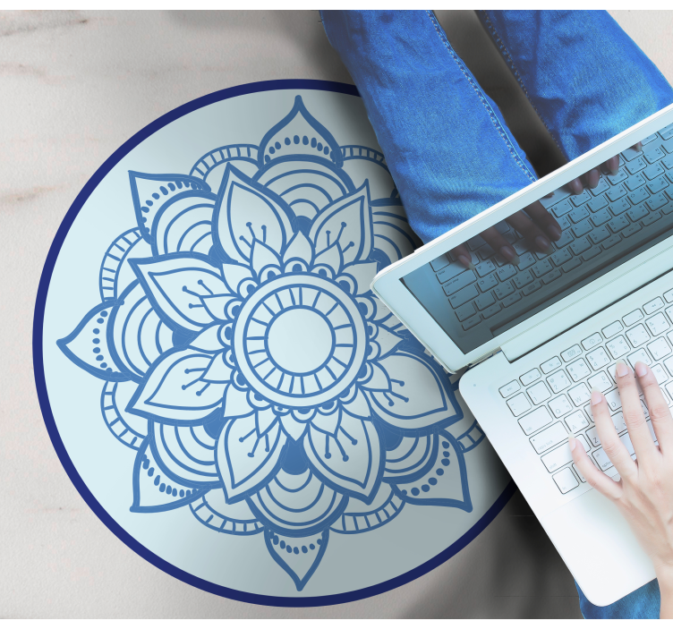 Složitý květinový motiv Mandala vinylový koberec - TenStickers