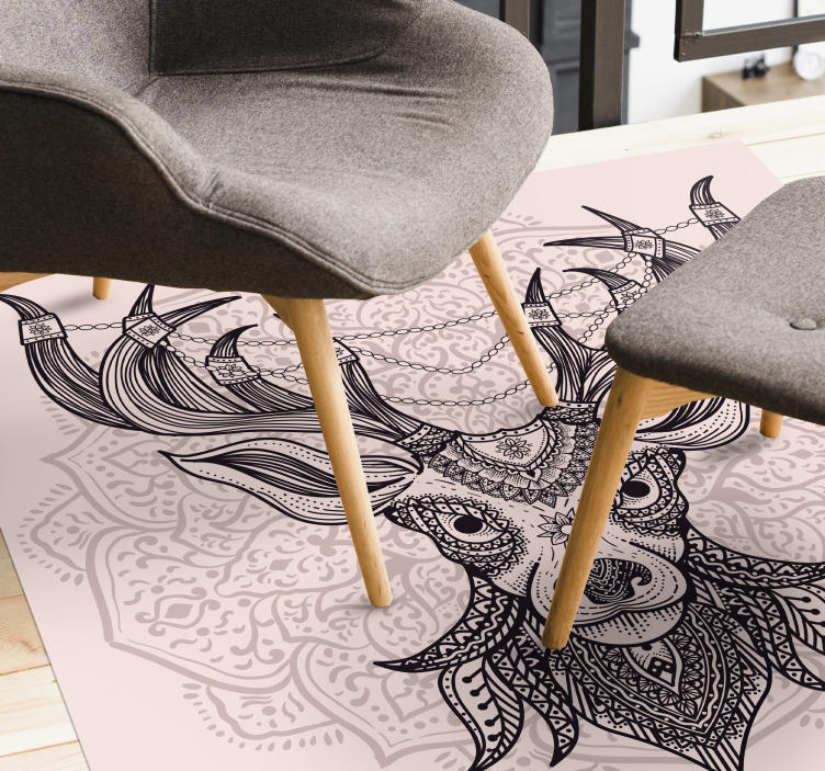 Motiv šedého jelena Zvířecí vinylový koberec - TenStickers