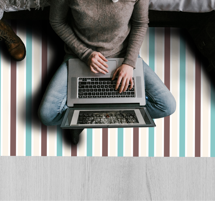 Spektrum modrých pruhů Pruhovaný vinylový koberec - TenStickers