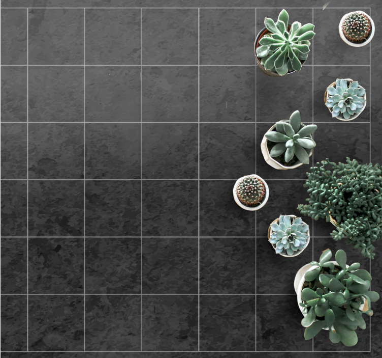 Starý a rezavý čtverec kachlový koberec - TenStickers