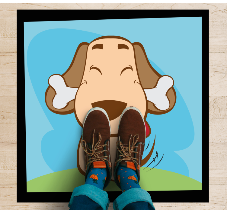 šťastný pes s kostí Zvířecí vinylový koberec - TenStickers