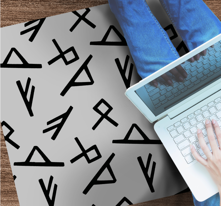 Stylové černé tvary Geometrický vinylový koberec - TenStickers