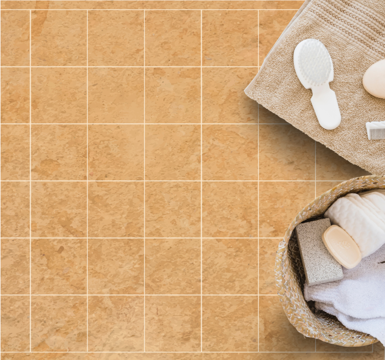 Světle béžové čtvercové dlaždice - TenStickers