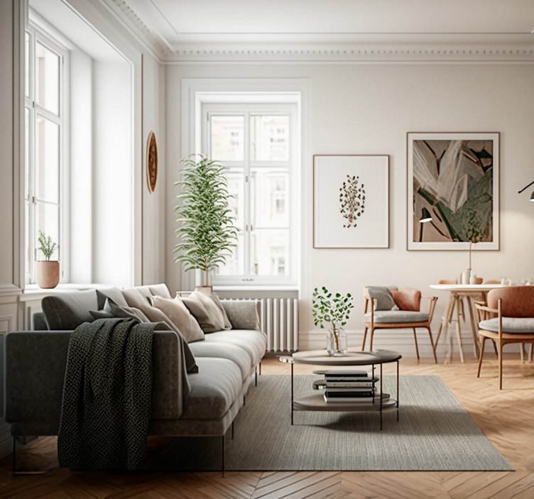 Světle hnědá lněná textura koberec - TenStickers