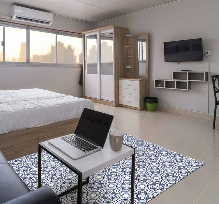 úžasný světle modrý obklad koberec z ložnice - TenStickers