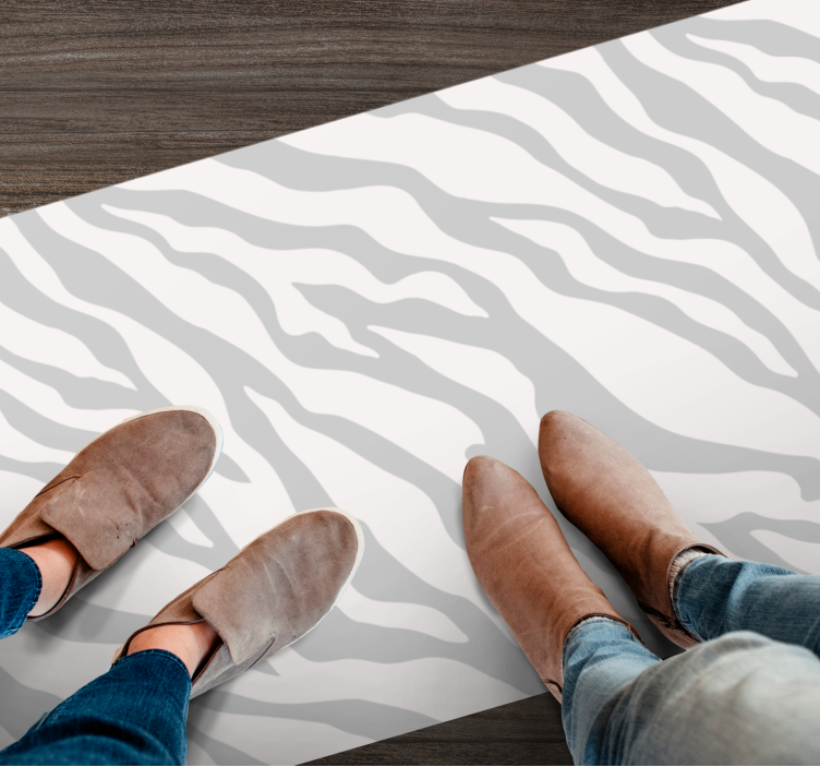 Světle šedý zebra vzor zvířecí koberec - TenStickers