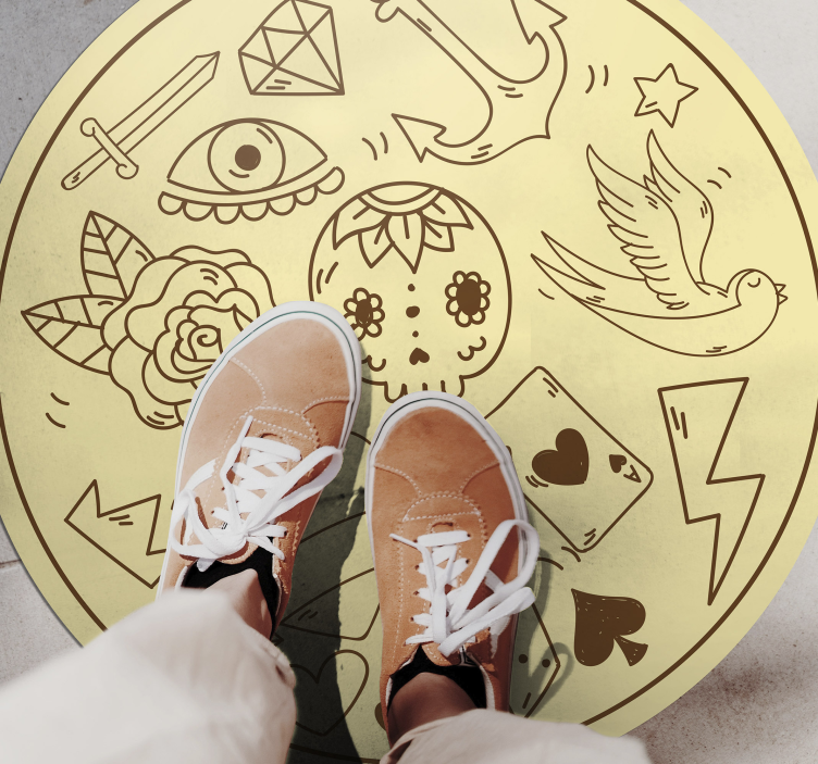 Tetovací symboly Vinylový koberec pro teenagery - TenStickers